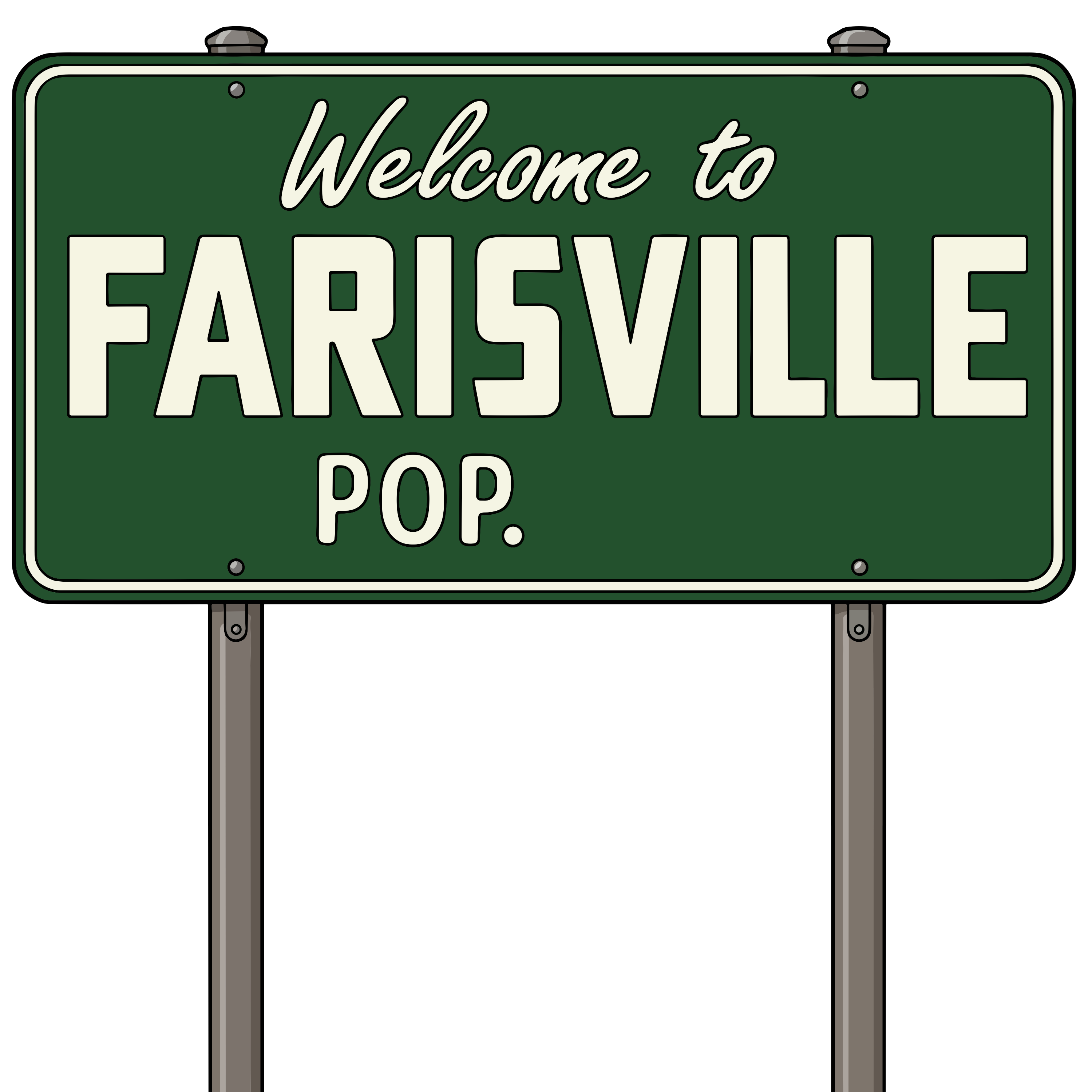 Welcome to Farisville town sign